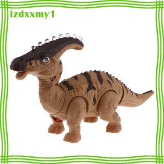 Electric Walking Dinosaur Toy w/ Sound Light Moving Kids Toy Gifts Orange 