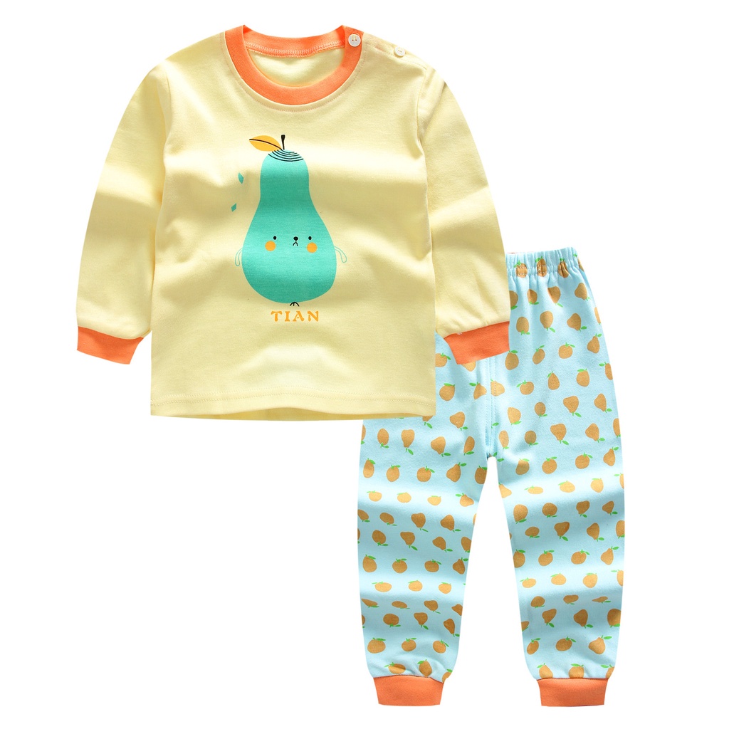 2pcs/set Long Sleeve Pyjamas Baby boys Clothing Cartoon  Printed suits