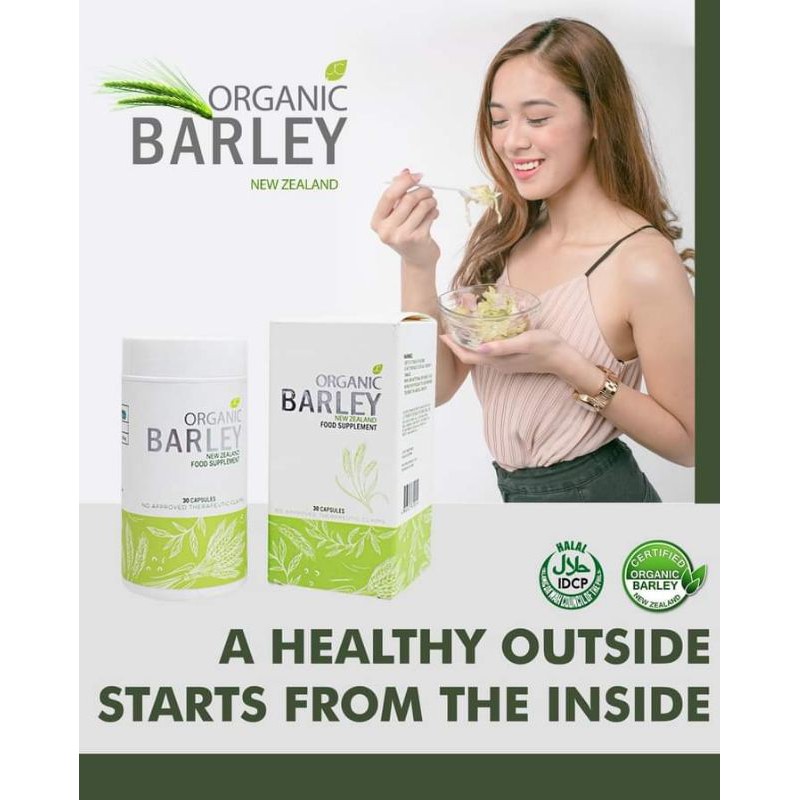 Organic Barley Capsule (New Zealand) 30 Vegetable Capsules 500 mg ...