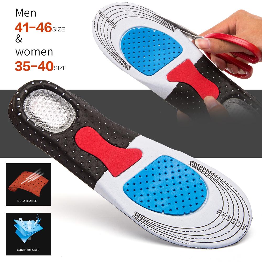 Men and Women Fashion Silicone Gel Insoles Orthotic Sport Running Shoes