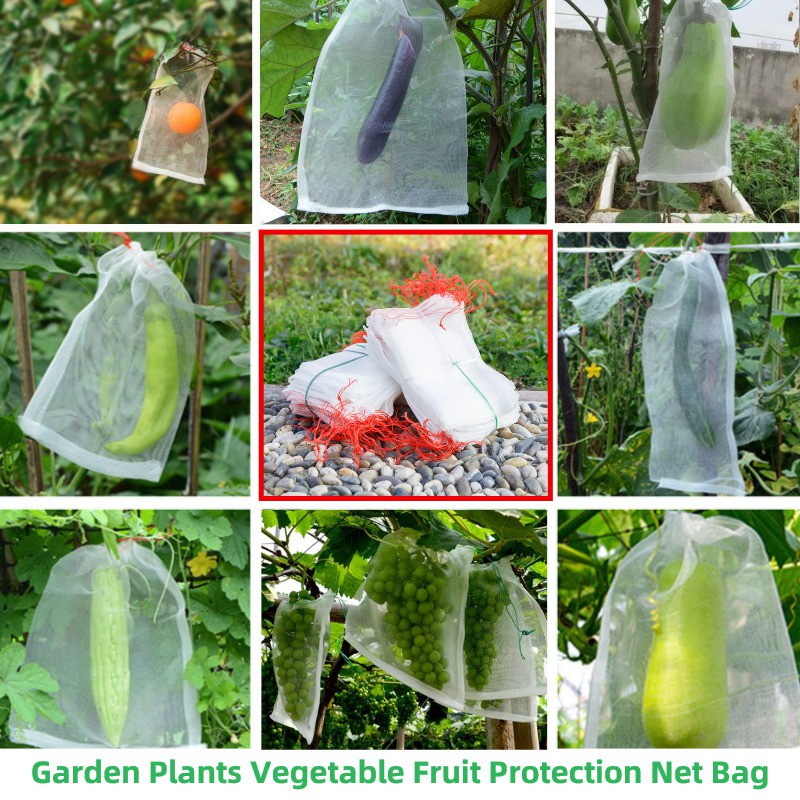 Details about   Fruit Bag Drawstring Anti-Bird Netting Bags Easy Installation Mesh 
