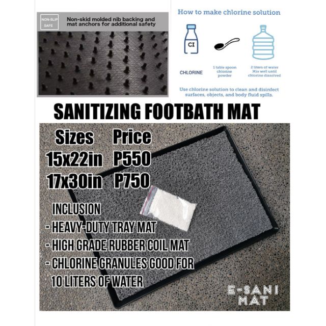 Wearwell Natural Rubber 222 Anti Fatigue Sanitizing Footbath Mat For Food Processing Facilities 24 X 32 X 1 2 Thickness Black On Galleon Philippines