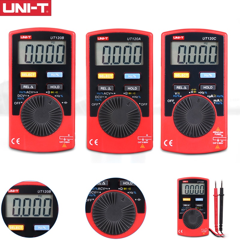 UNI-T UT120 Mini Digital Multimeter LCD Palm Auto Range Multimeter DC ...