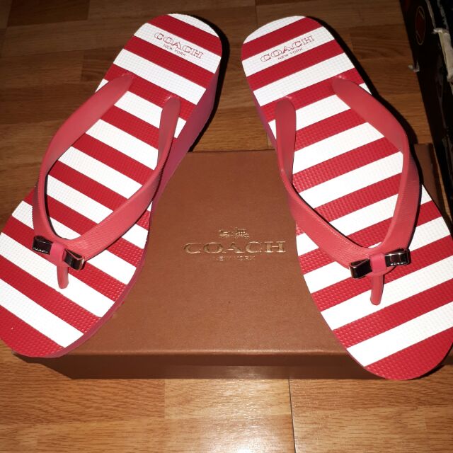 coach wedge flip flops