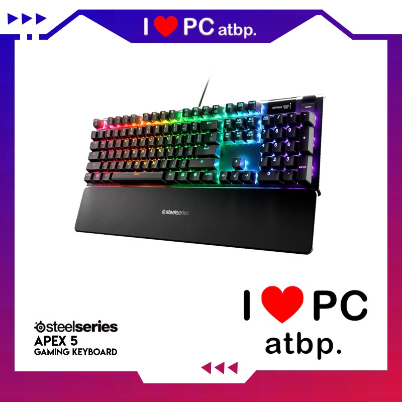 SteelSeries Apex 5 Gaming Keyboard (Hybrid Mechanical Switch, OLED