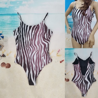 Swimsuit for Women Lady Swimwear Swimming Attire Bikini One Piece Swimsuit Zebra Stripe