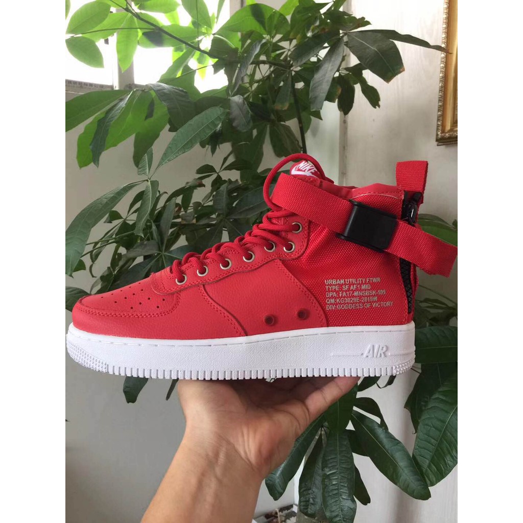 air force 1 mid utility university red