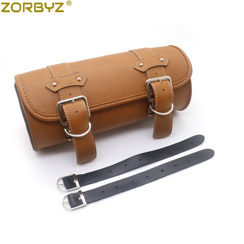 ZORBYZ Motorcycle Synthetic Leather Handlebar Sissy Bar Saddlebag Round