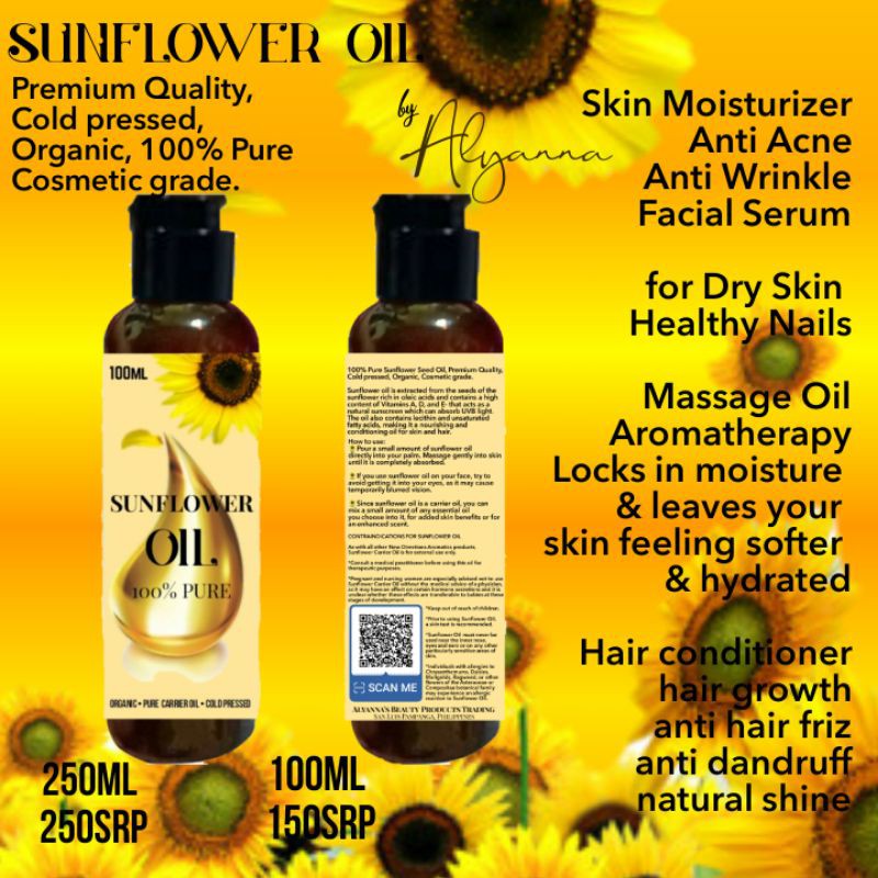 Sunflower seeds Oil New Packaging 100ml | Shopee Philippines