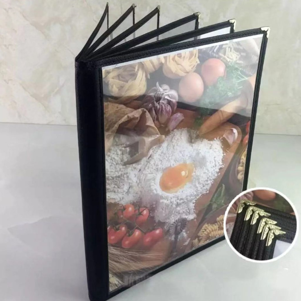 Transparent Cover Menu book Menu holder Menu stand Menu board with 1/2