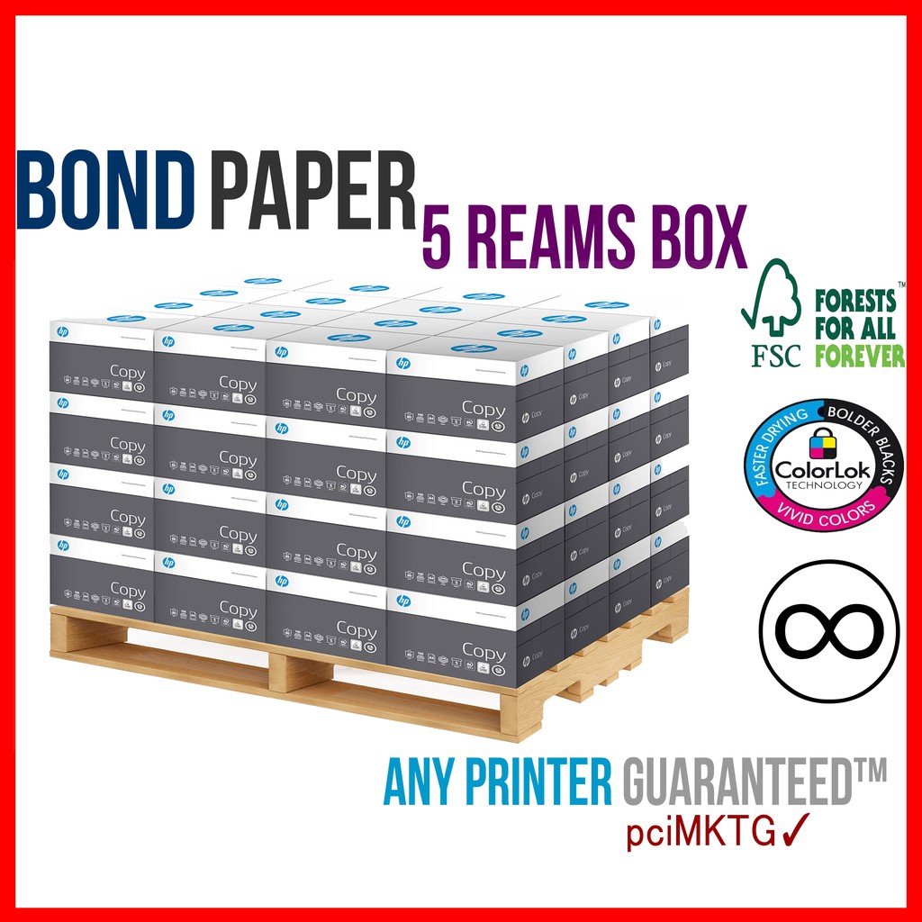 pciMKTG HP Bond Paper ~ Size: ( Short , Long , A4 , A3 ) GSM: ( 70 , 75