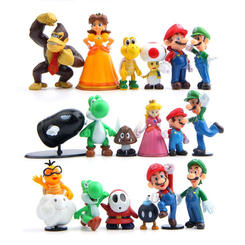 Super Mario Bros Lot 6pcs Action Figure Doll Playset Figurine Kid Toy Collection