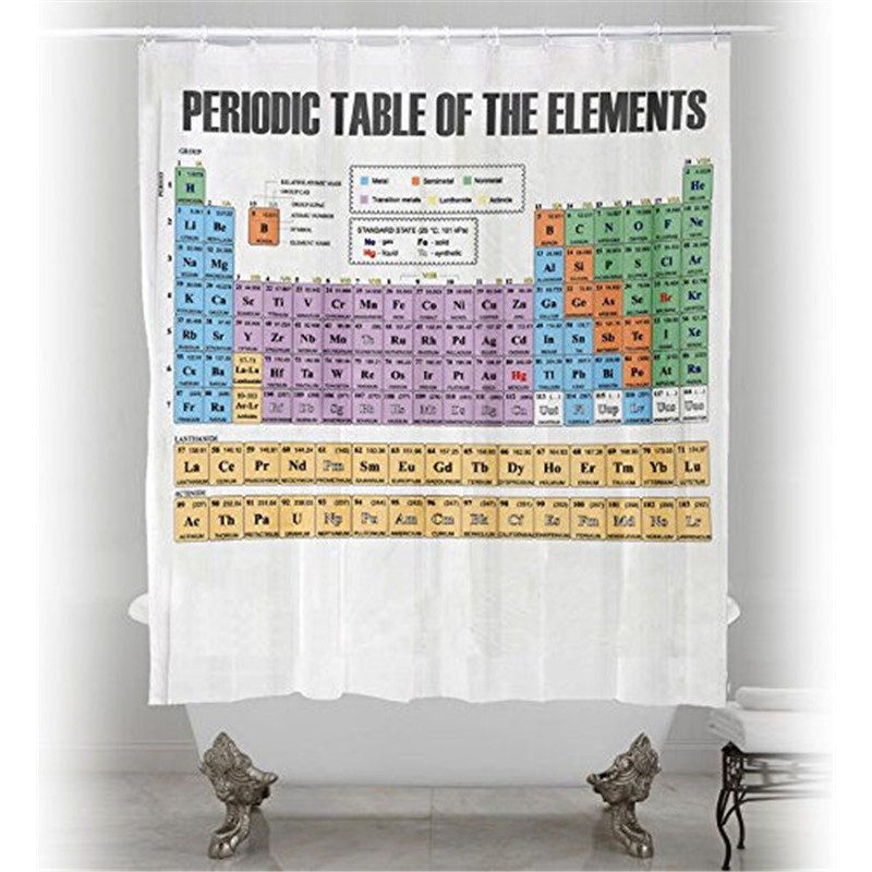 Periodic Table Shower Curtain Chemistry Polyester Shopee