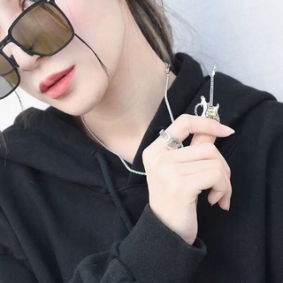 S925 Sterling Silver Zhang Zeyu Same Style Electric Guitar Rock Bass Necklace Unique Retro Hip Hop Trendy Male Pendant #7
