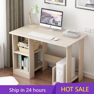 Home computer desk with bookcase below