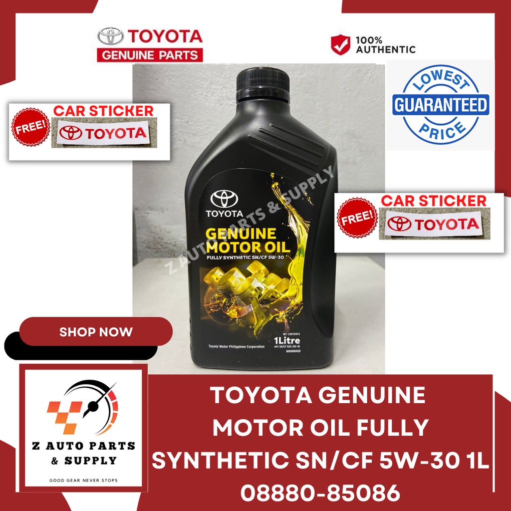 GENUINE MOTOR OIL FULLY SYNTHETIC SN/CF 5W-30 1L 08880-85126 GENUINE ...