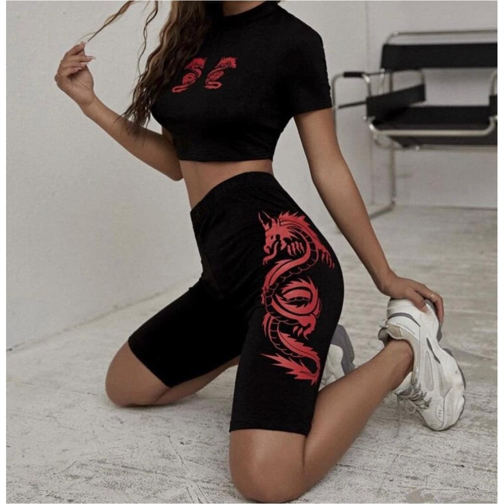 dragon biker shorts