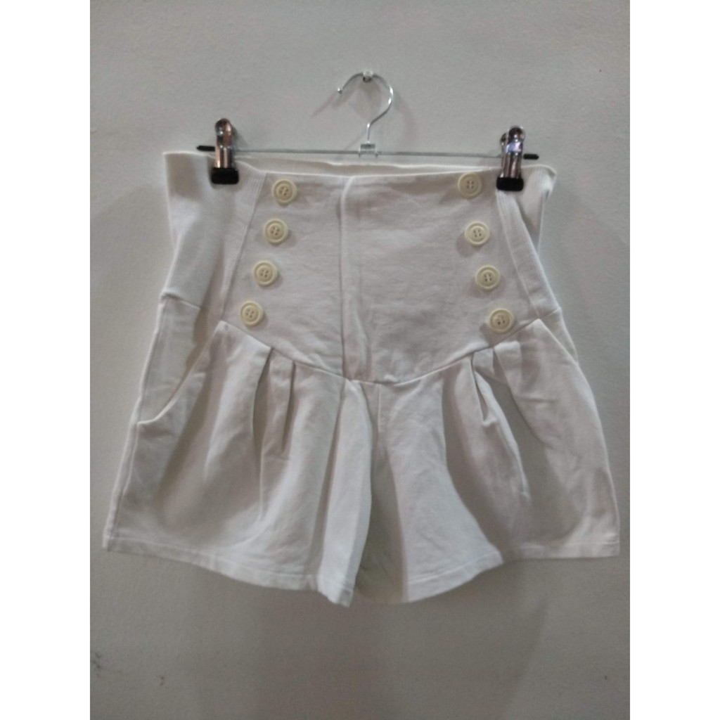 zara white high waisted shorts