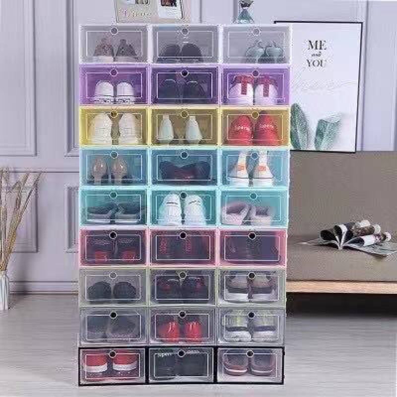 Colorful Stockable Shoe Box Shoes Storage And Organizer Perfect ...