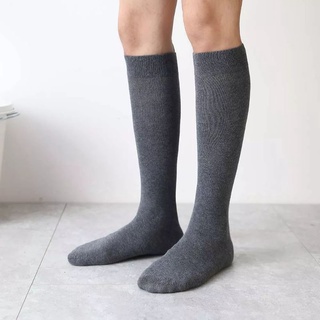 Men's New High-Grade Thick Warm Solid Color Wool Material Fashion Casual Calf Long Socks