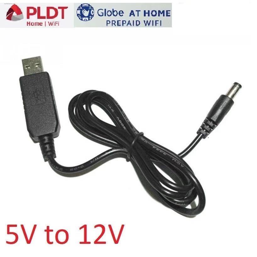 Cables5V to 12V 1A 2A-3A WIFI Router to Powerbank USB Cable Step Up ...