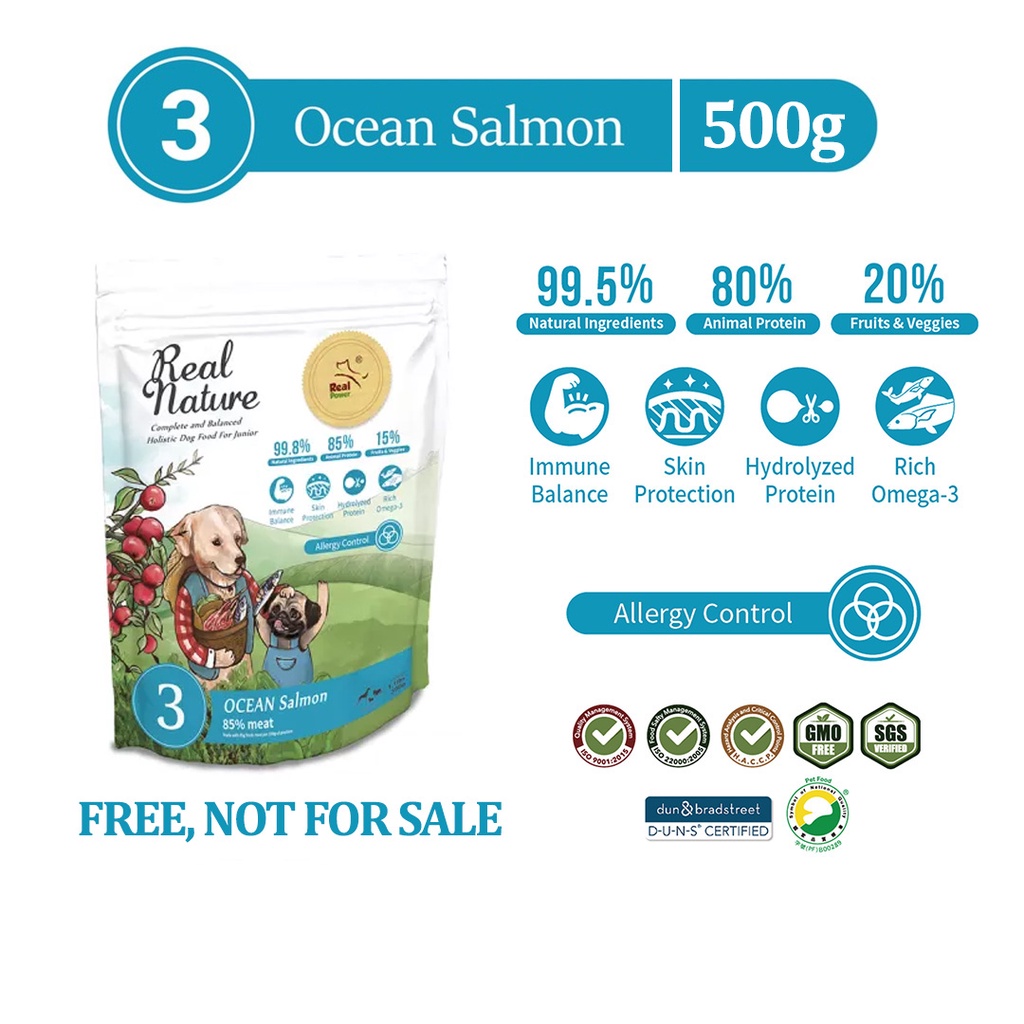 !!!NOT FOR SALE!!!Real Power No.3 OCEAN Salmon Dog food junior 500g