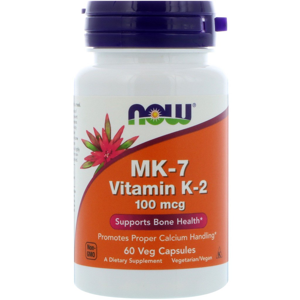 Now Foods, MK-7, Vitamin K-2, 100 mcg 60 Veg Caps #2