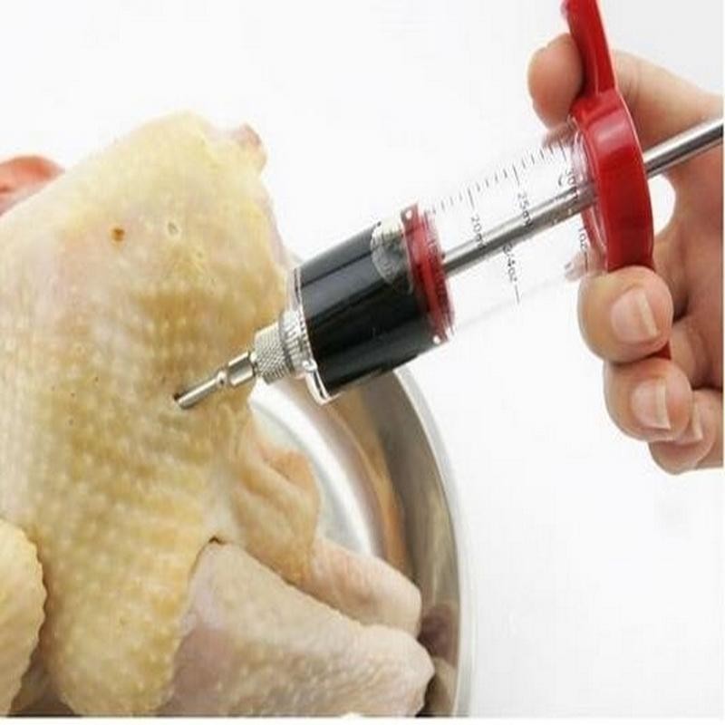 Details about   Marinade Injector Red Flavor Syringe Cooking Meat Turkey Chicken BBQ Tool 