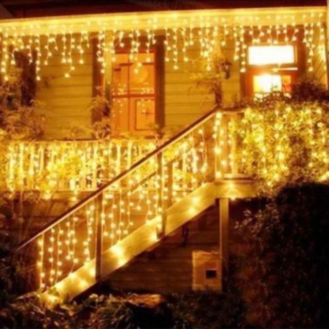 96L LED Icicle String Lights Waterproof Christmas Light Shopee