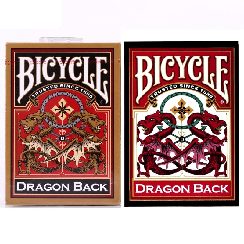 Bicycle Gold Red and Blue Set of 3 Dragon Back Pattern Deck Playing Cards