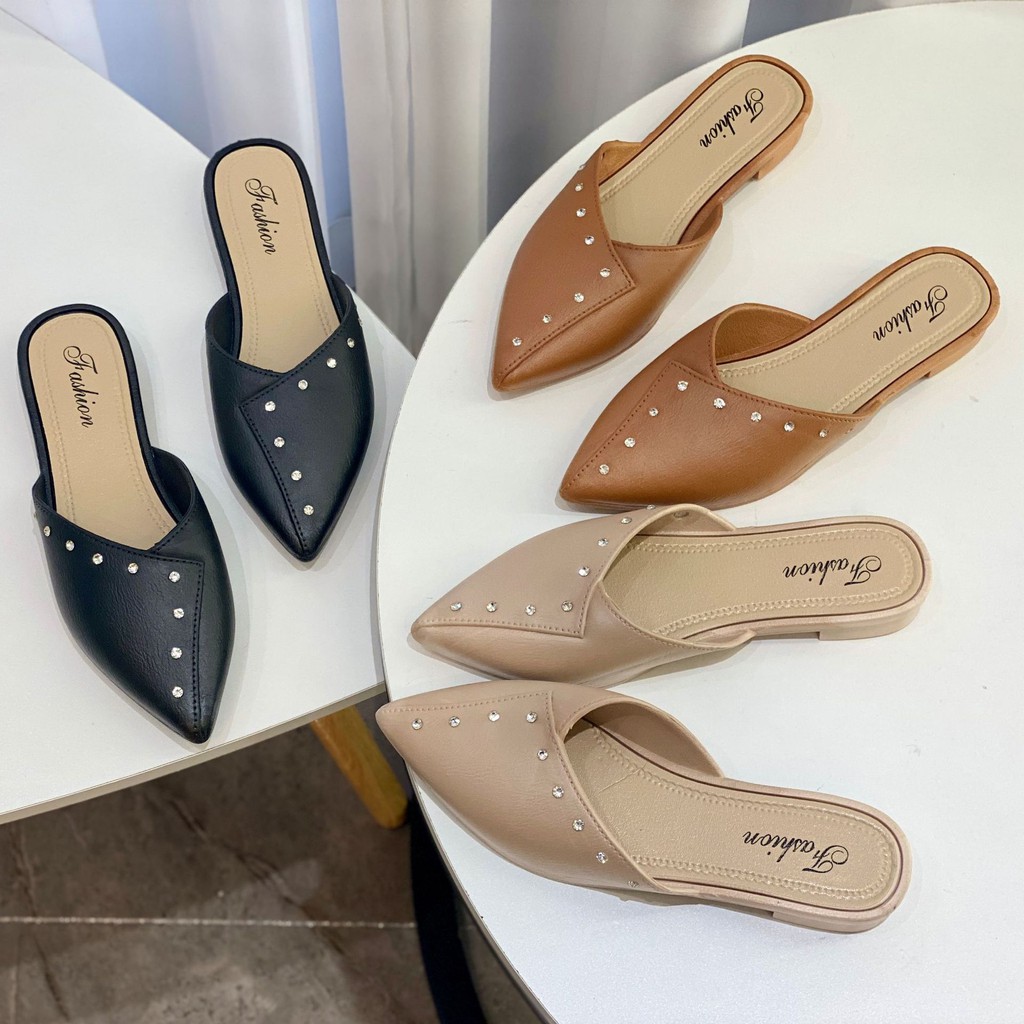 【LaLa】Korean Fashionable design loafer sandals flat for ladies shoes ...