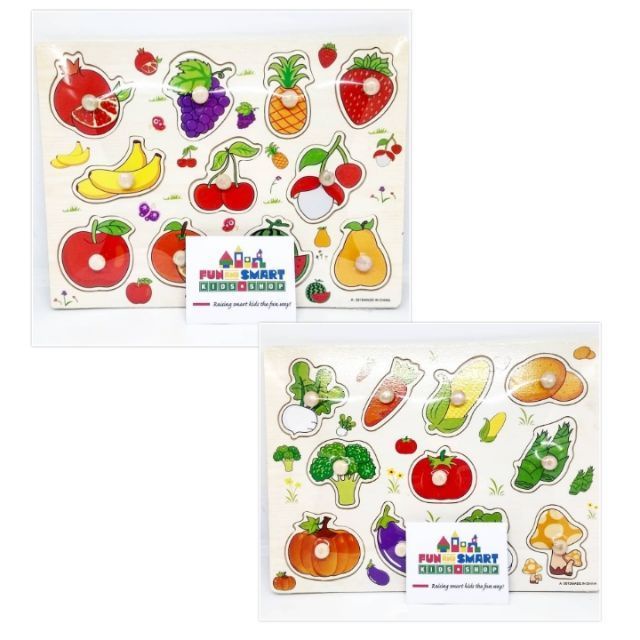 Fruits / Vegetables Peg Puzzles | Shopee Philippines