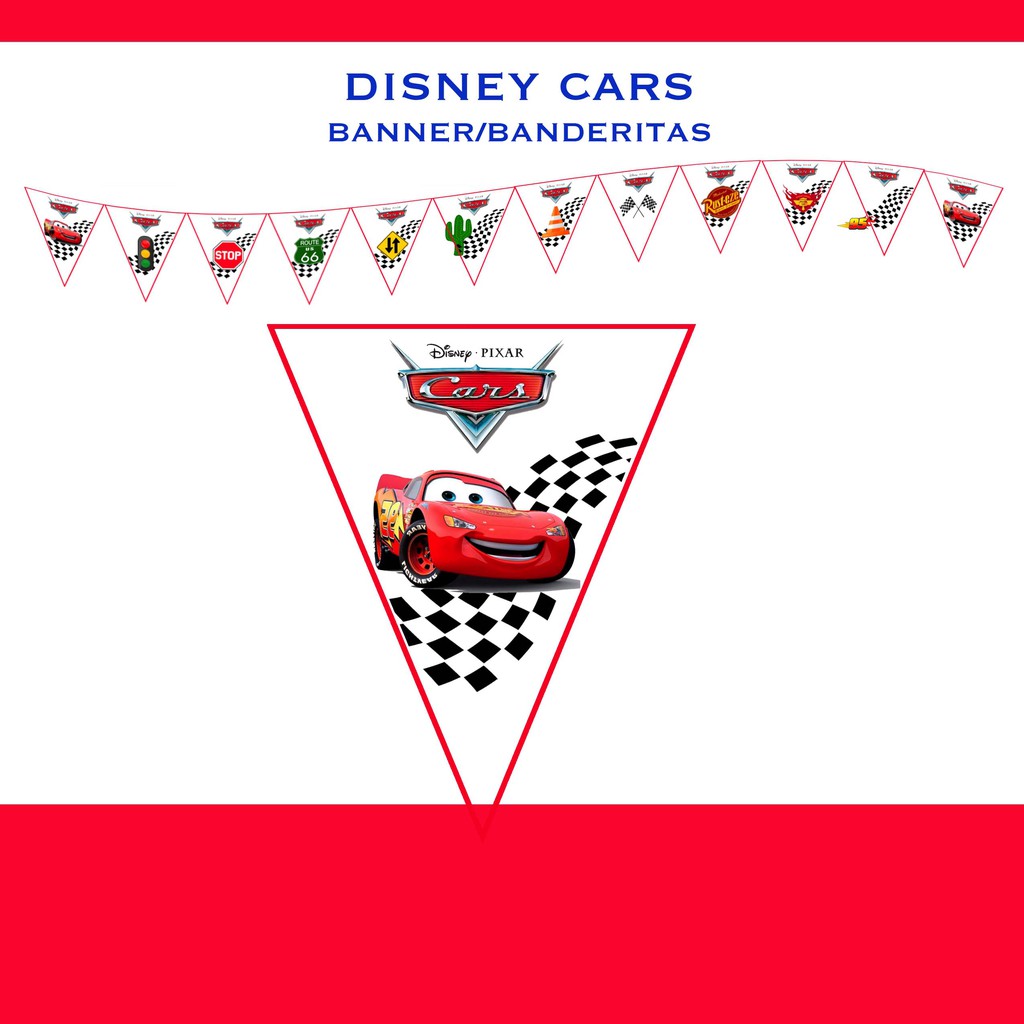 Disney Cars Birthday Banner Party Decoration  Shopee Philippines For Cars Birthday Banner Template