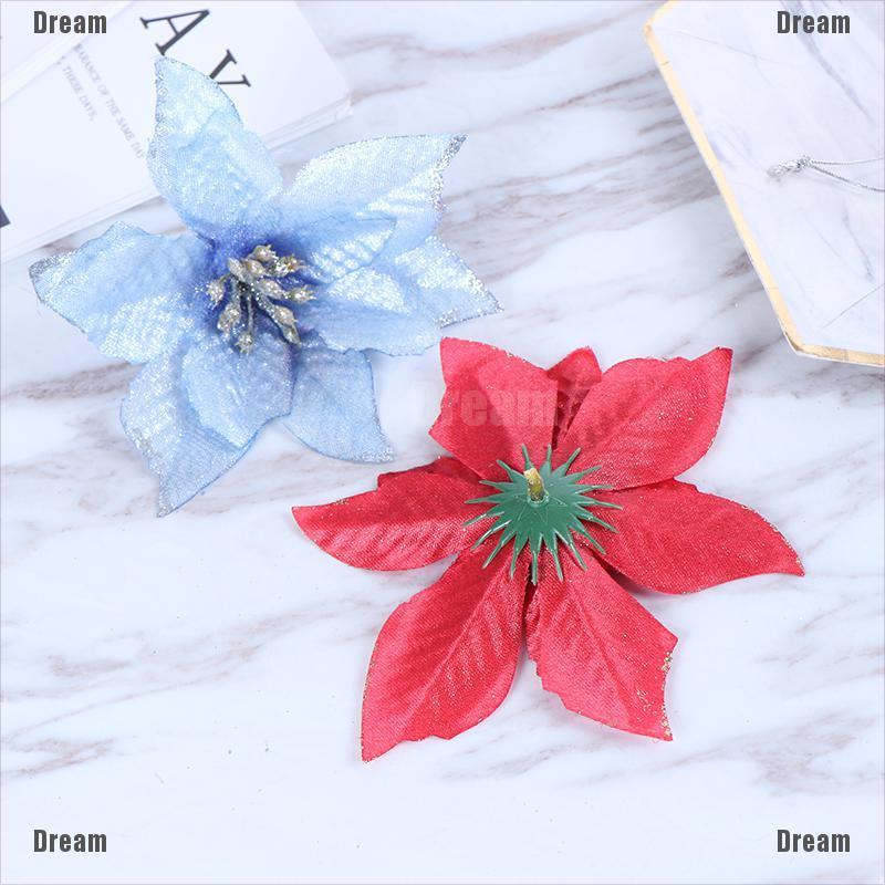 <Dream> 10pcs Artificial Flowers Christmas Tree Ornaments Wedding Party Decor Flowers