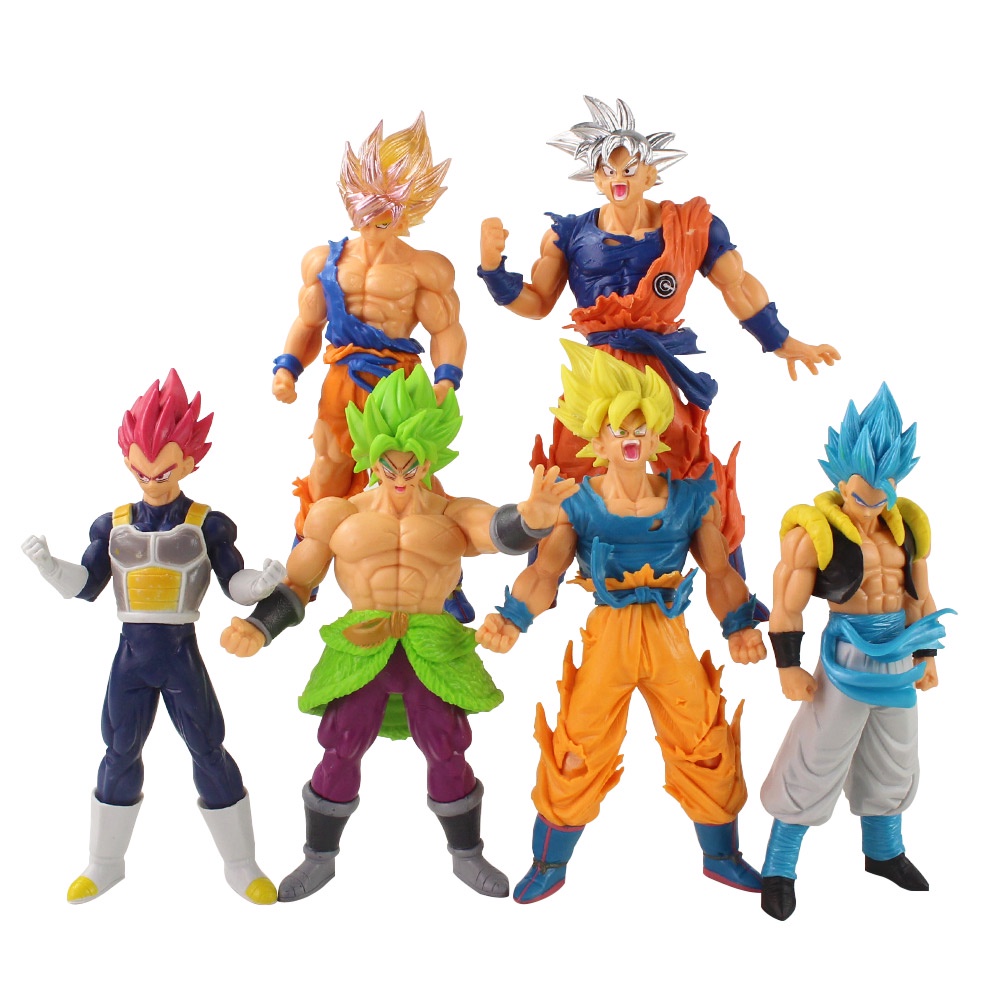 18-19cm 6pcs/Lot Dragon Ball Z Son Goku Super Saiyan Brolly Vegeta ...