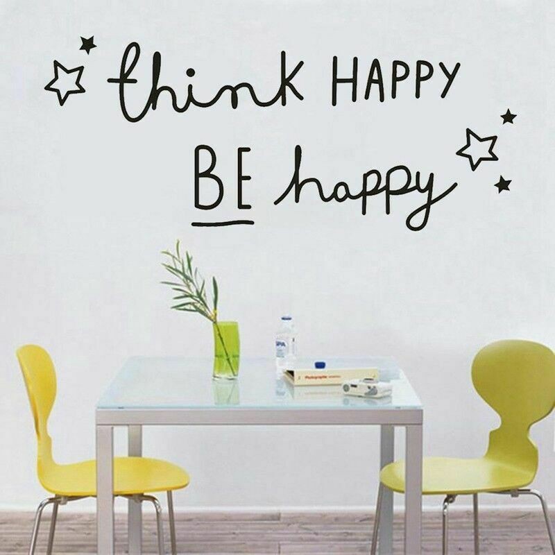 Think Happy Be Happy Wall Stickers Quote Art Vinyl Decal Window Decor  Casual | Shopee Philippines