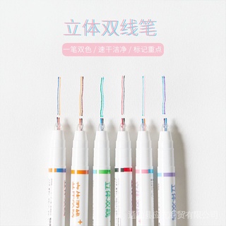 【COD & Ready Stock】Paint Marker Waterproof Paint Marker Pen Drawing Mark Pen ((Buy All 10 Pens Get 5 Free) Everything Elephant Influencer Cute Girl Heart Handbook Three-Dimensional Double-Line Two-Color Fluorescent Marker Pen Color