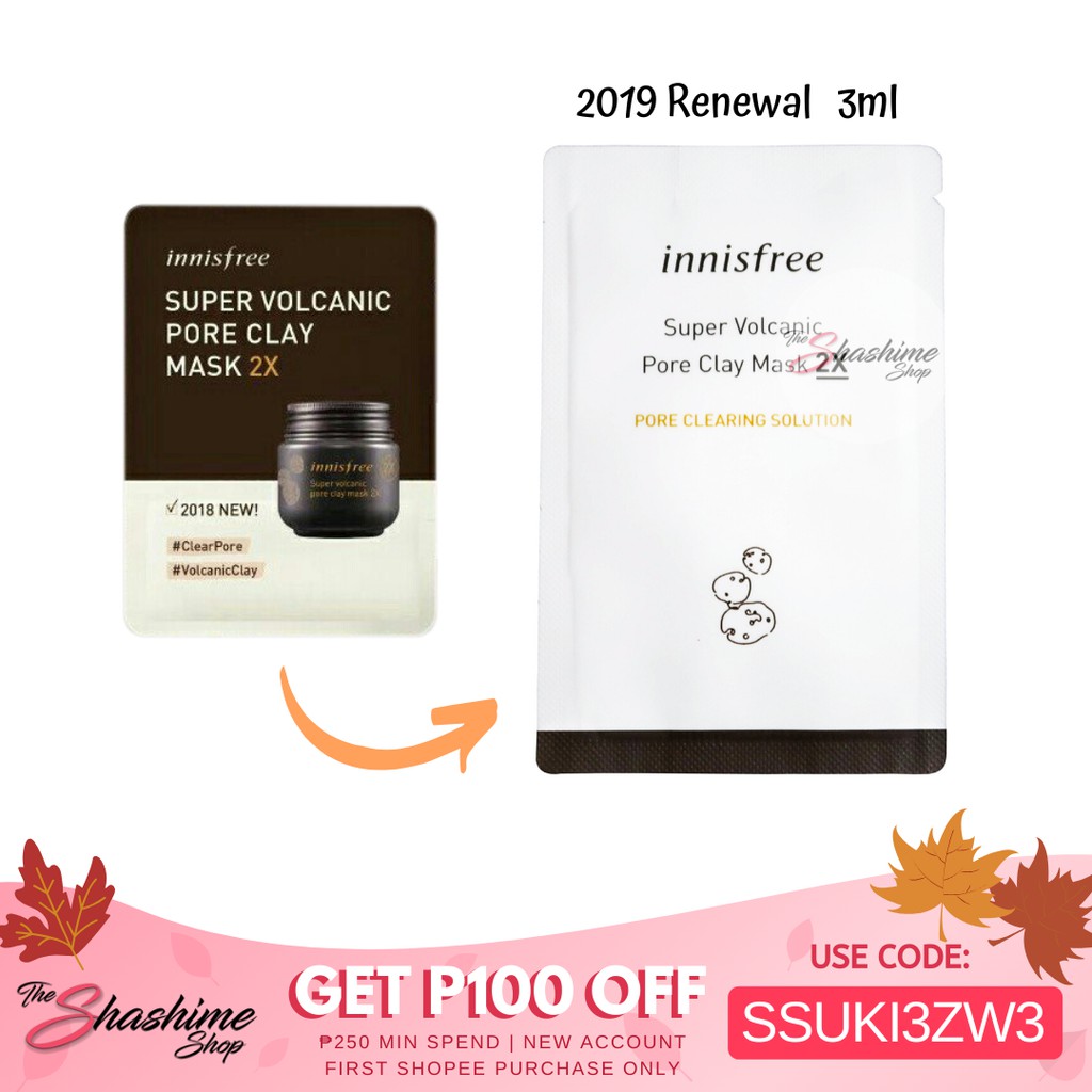 Innisfree Super Volcanic Pore Clay Mask 2x 3ml Exp Oct21 Shopee Philippines