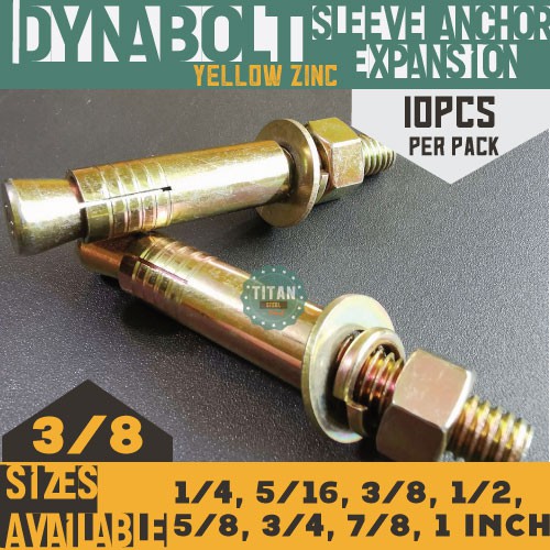 10pcs Dynabolt aka Sleeve Anchor or Expansion Bolt Shopee Philippines