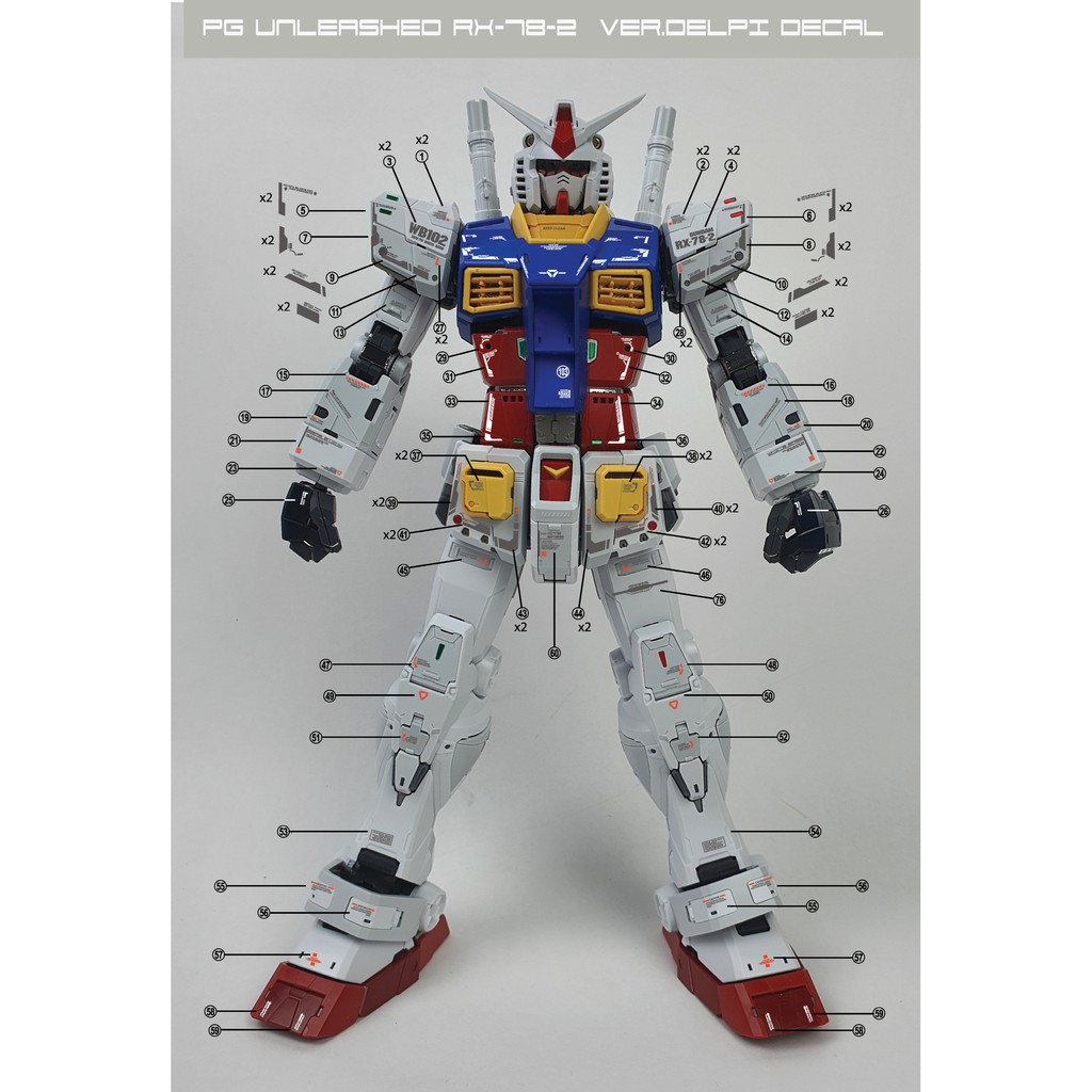 Delpi Decal Pg Unleashed Rx 78 2 Ver Delpi Water Decal Shopee Philippines