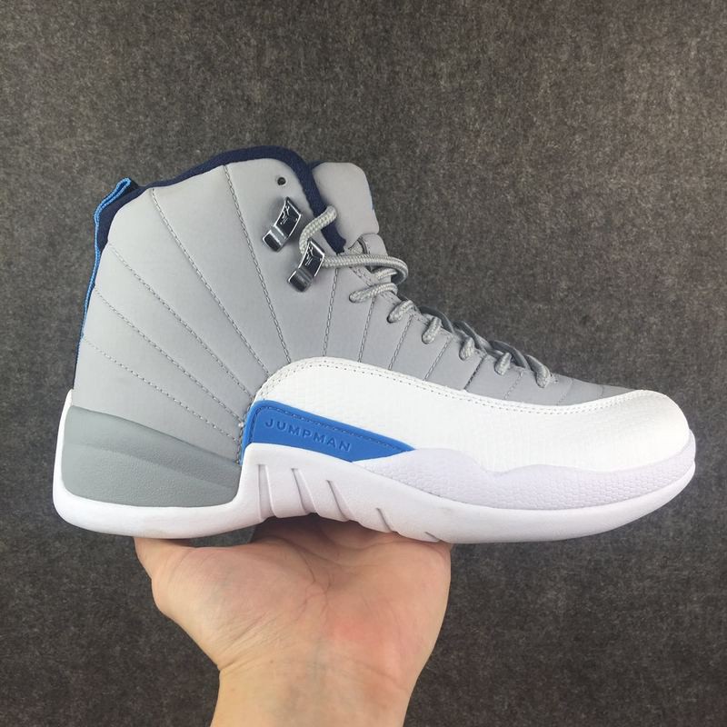 jordan 12 gray and white