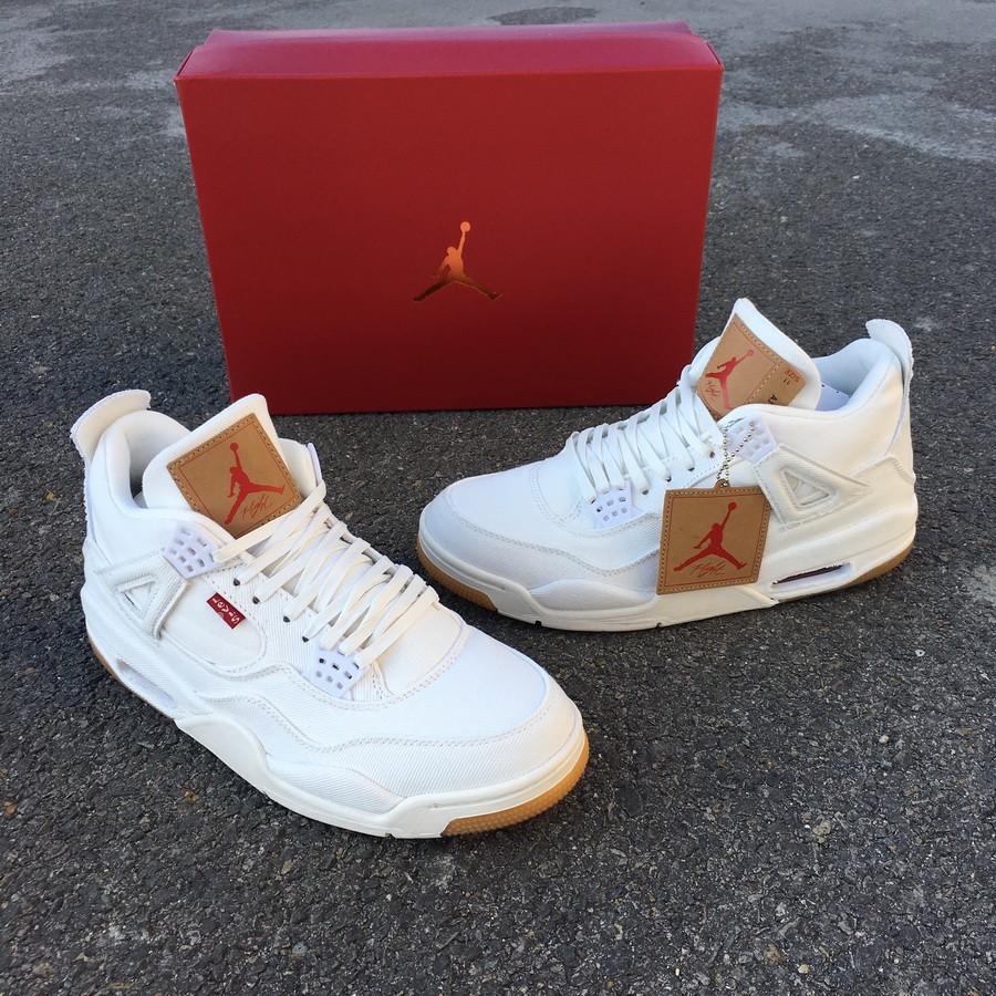 air jordan 4 x levi's white