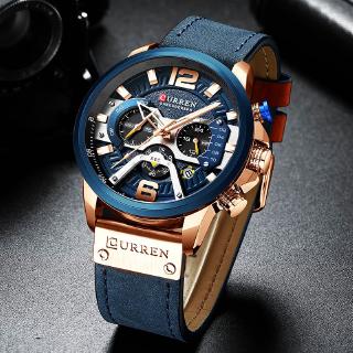 【Original Spot / COD】2020 New Curren 8329 CAINUOS 338 Casual Sports Watches Men's Leather Wrist Watch Man Clock Fashion Chronograph Wristwatch #2