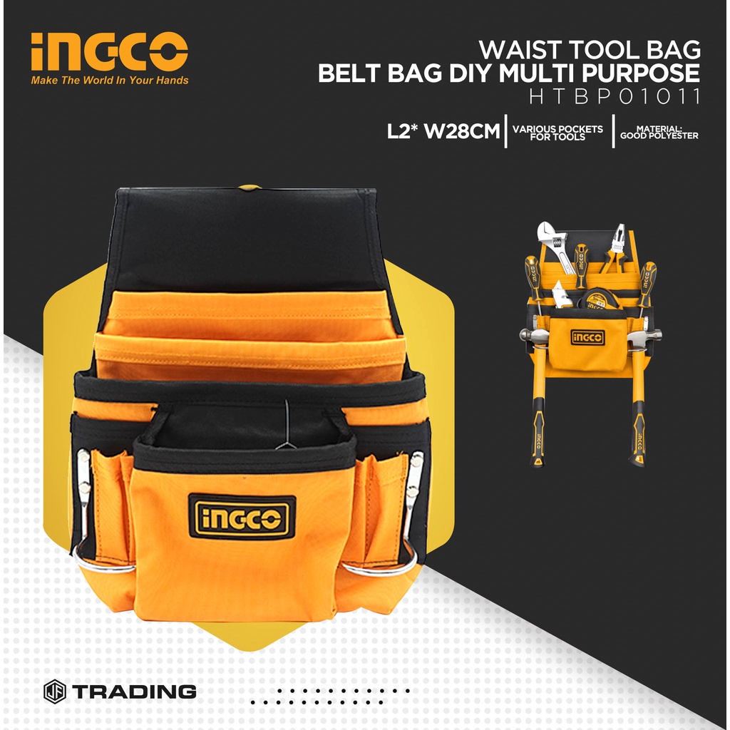INGCO Original Waist Tool Bag Belt Multipurpose for Home HTBP01011