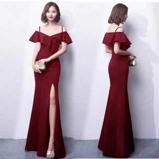 Yco Open shoulder maxi dress party&cocktail long gown dress Fashionable off shoulder elegant  022