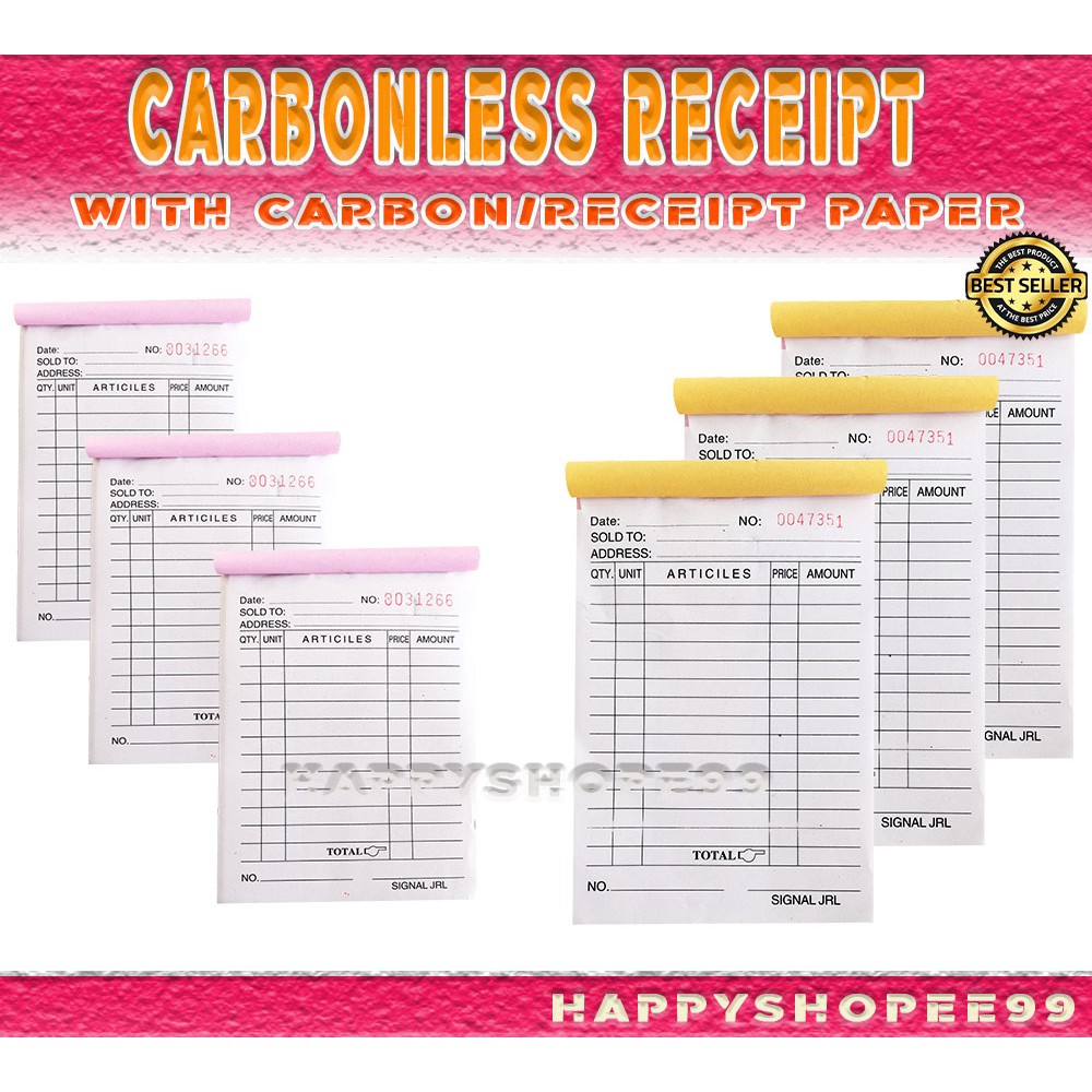 Carbonless Receipt Resibo With Carbon/Receipt paper 1 PCS ORDER