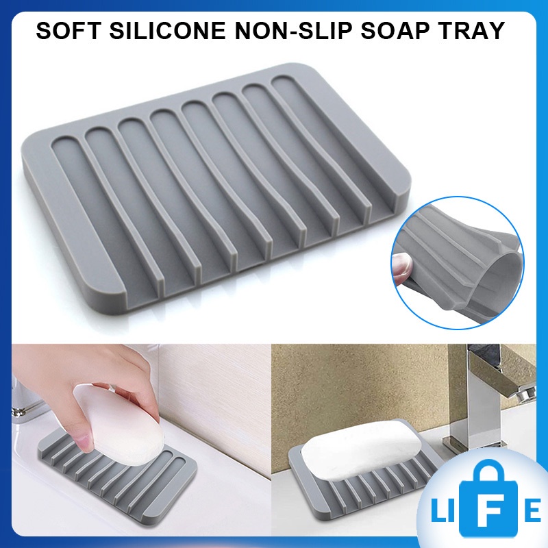 10PCS Shower Soap Bar-Saver Lift Holder Dish Sponge Rack Tray Fast Dry Non-Slip 