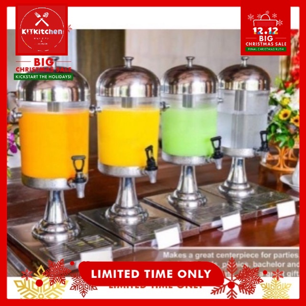 8L Single Juice Dispenser with Ice Chamber (STAINLESS STEEL) Shopee
