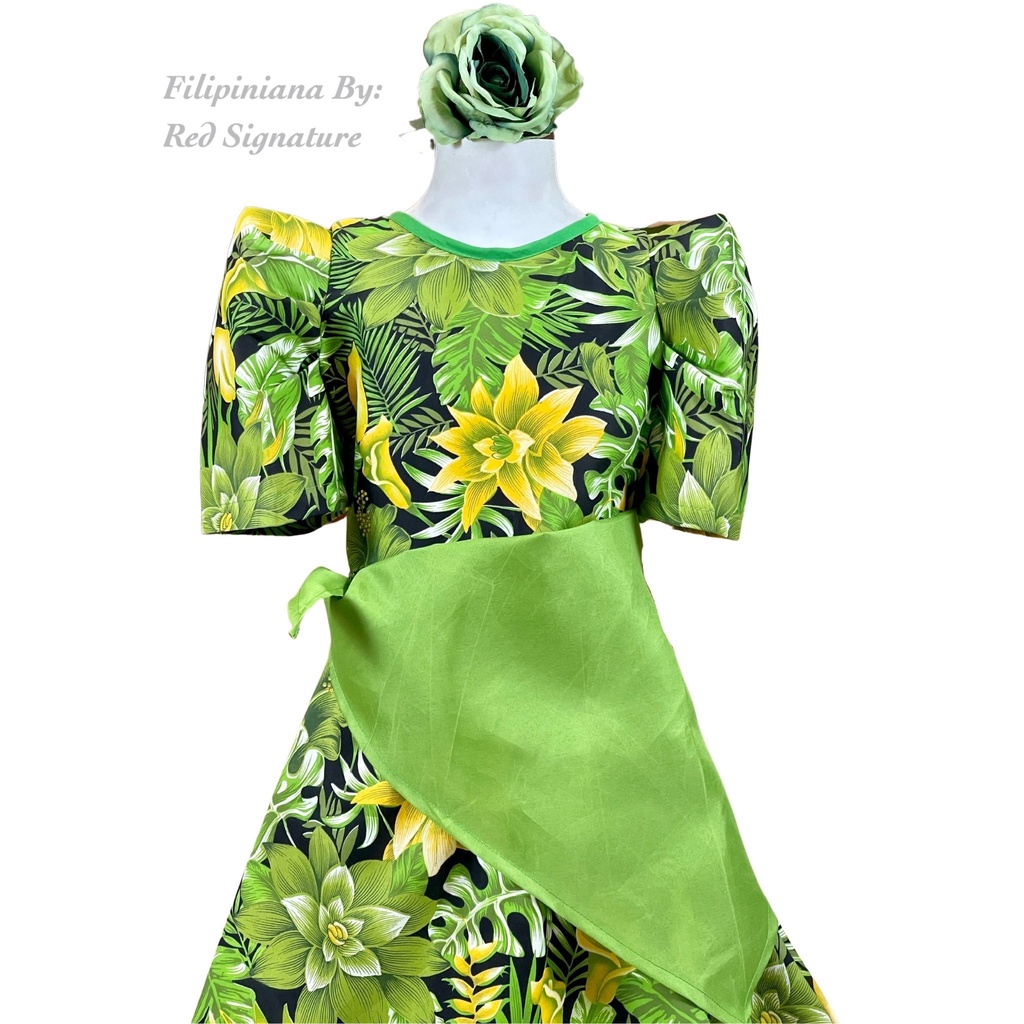 Buy KIDS FILIPINIANA DRESS Floral Patadyong Philippine National Online ...