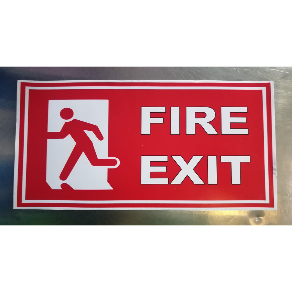 White and Red Fire Safety Signs Exit Sign 9 x 3-inches Fire Exit 
